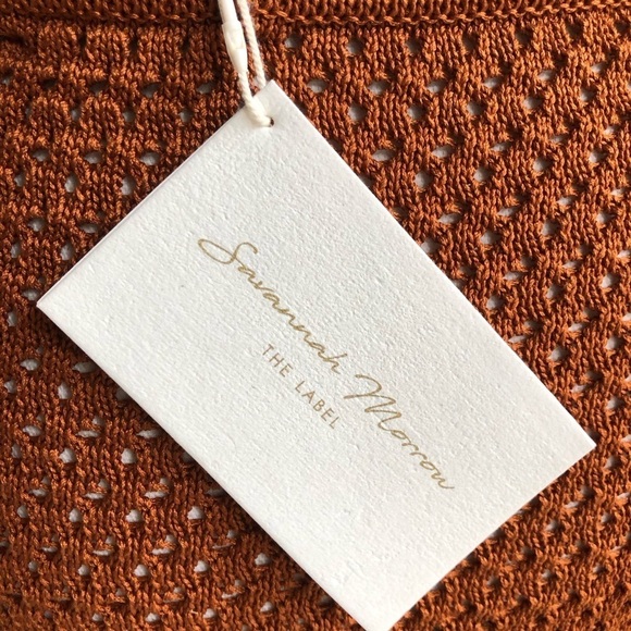 Savannah Morrow Anthropologie Tiva Dress Crochet Knit Maxi Terra Cotta Brown - Picture 13 of 14